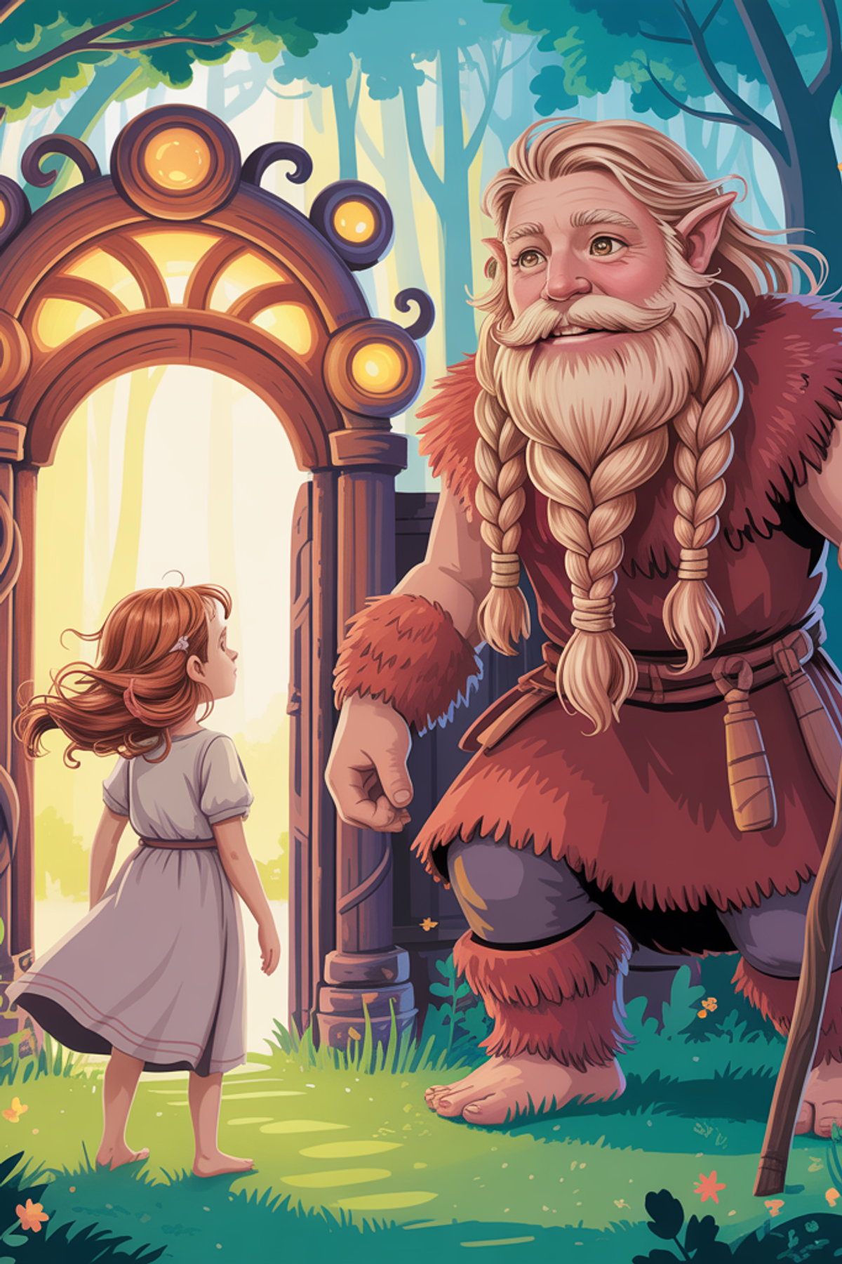 Illustration zur Gute-Nacht-Geschichte „Die Reise ins Land der Riesen - eine fantasievolle Geschichte für Kinder zum Vorlesen“