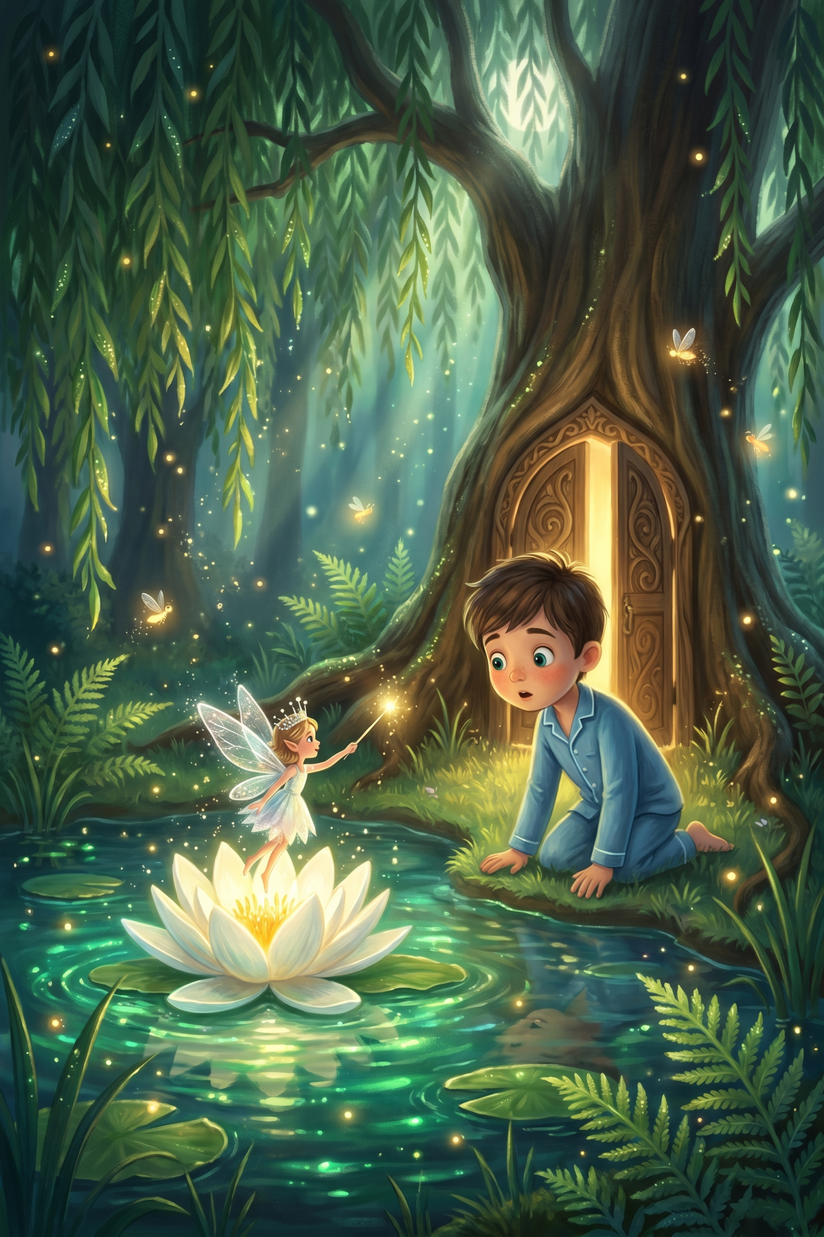 Illustration zur Gute-Nacht-Geschichte „Das geheime Reich der Feen - eine magische Gute-Nacht-Geschichte zum Vorlesen“