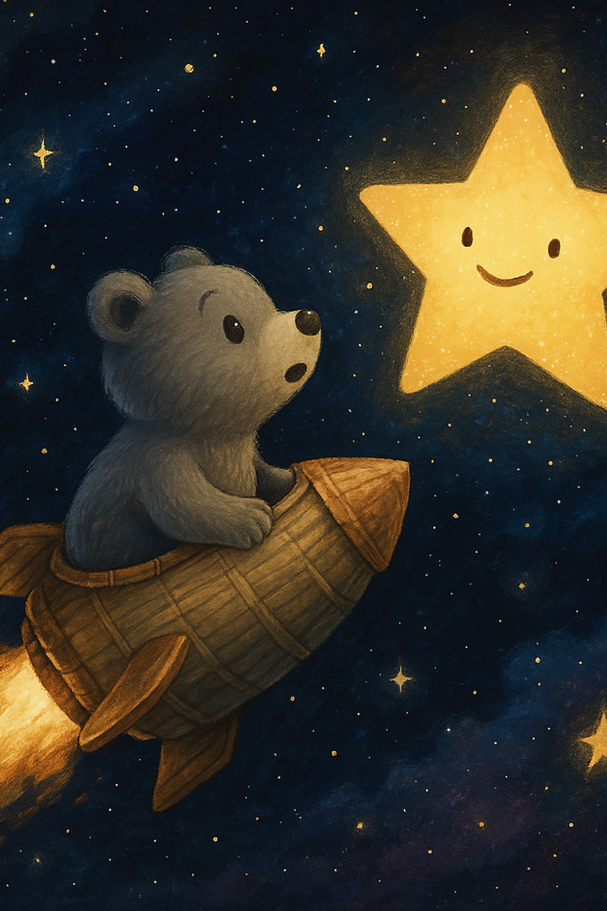 Illustration zur Gute-Nacht-Geschichte „Als die Sterne fielen - Kinder Gute-Nacht-Geschichte“