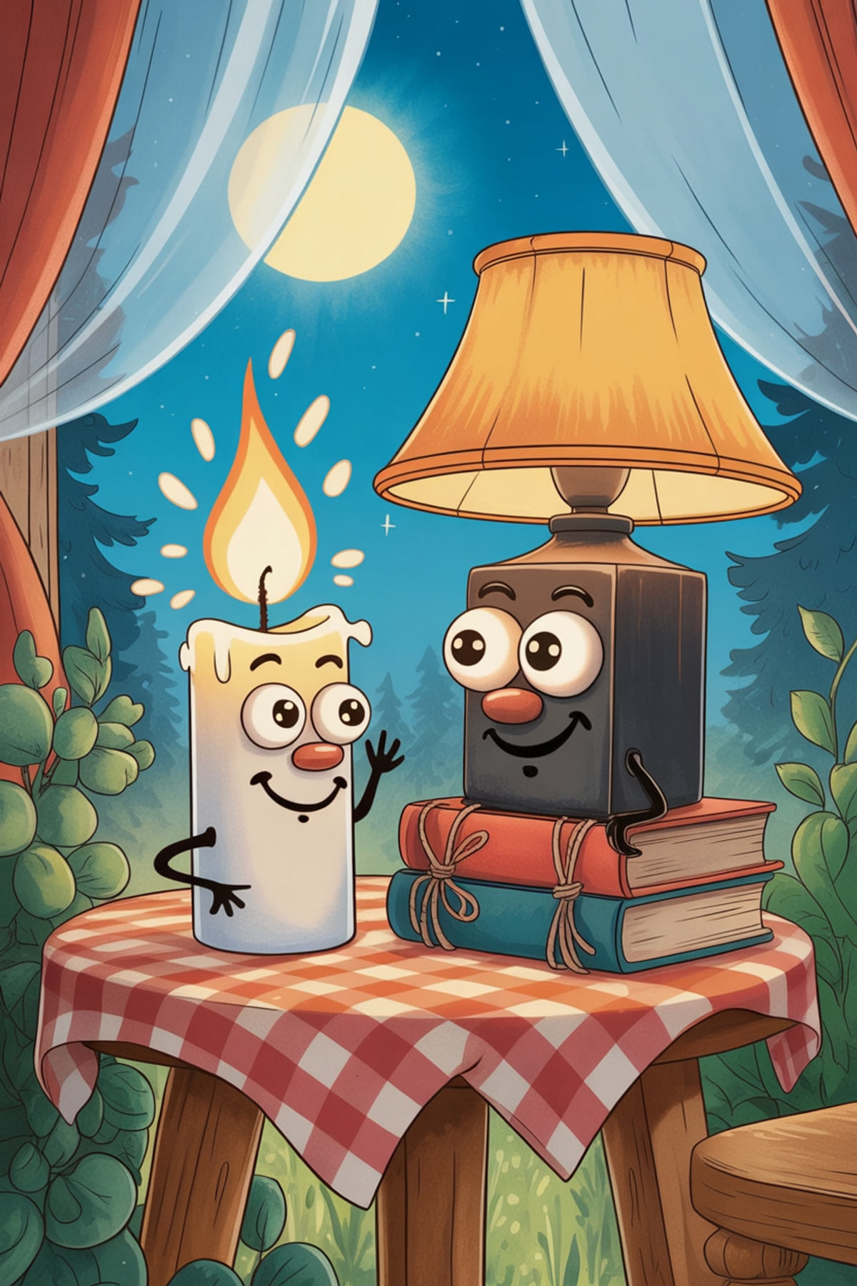 Illustration zur Gute-Nacht-Geschichte „Die Kerze, die nicht alleine brennen wollte - eine Gute-Nacht-Geschichte über das Alleinesein“