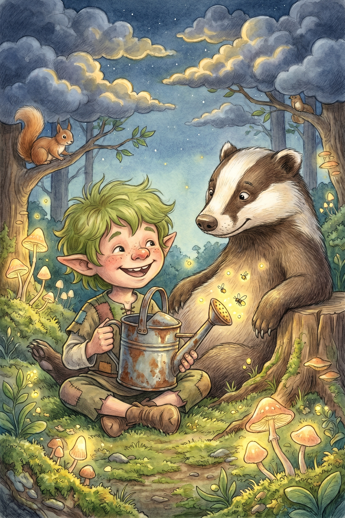Illustration zur Gute-Nacht-Geschichte „Raffnix, der Kobold, der die Welt anders sah - eine besondere Gute-Nacht-Geschichte“