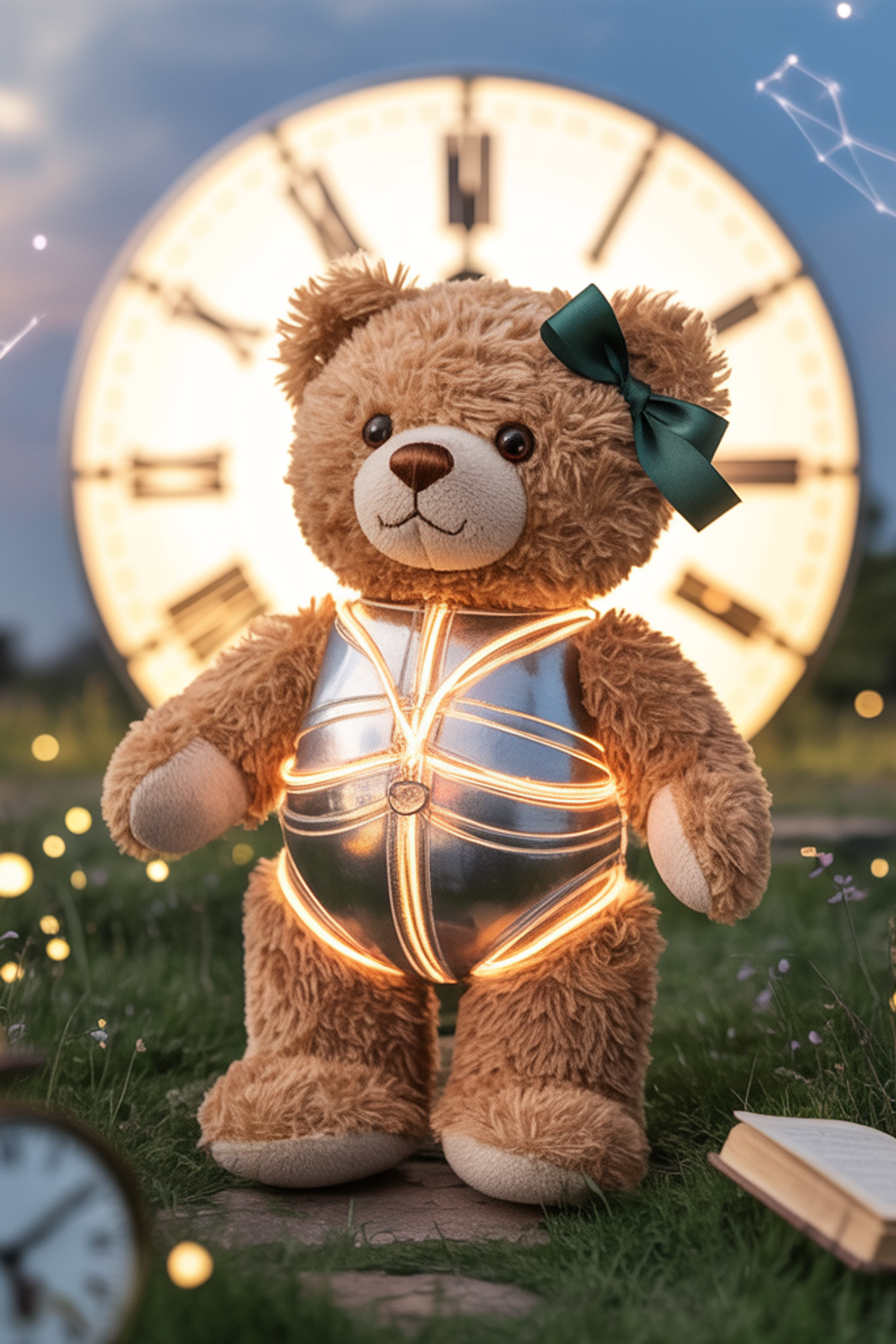 Illustration zur Gute-Nacht-Geschichte „Der Teddybär im Zeitreiseanzug - Gute-Nacht-Geschichte“