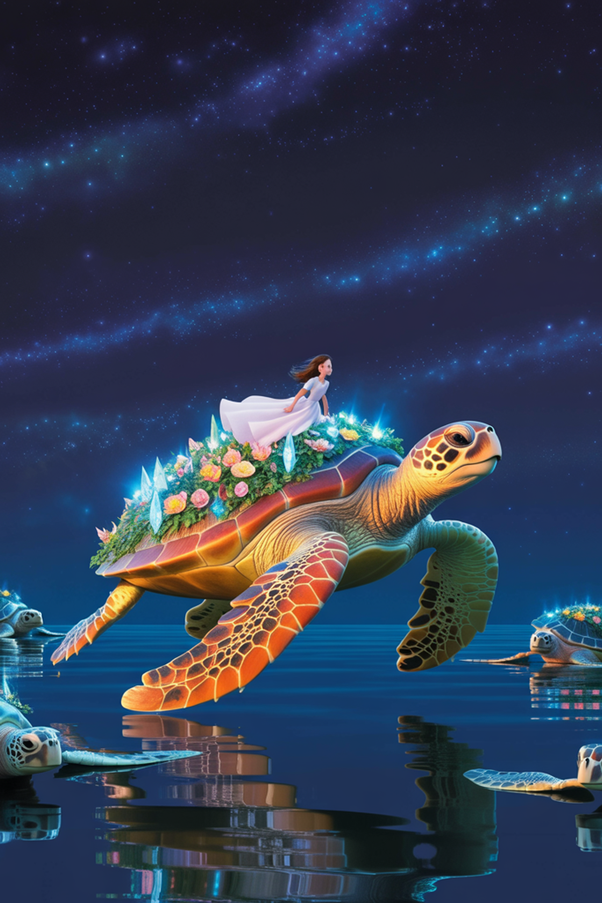 Illustration zur Gute-Nacht-Geschichte „Im Land der Riesenschildkröten - eine Tier Geschichte zum Vorlesen“