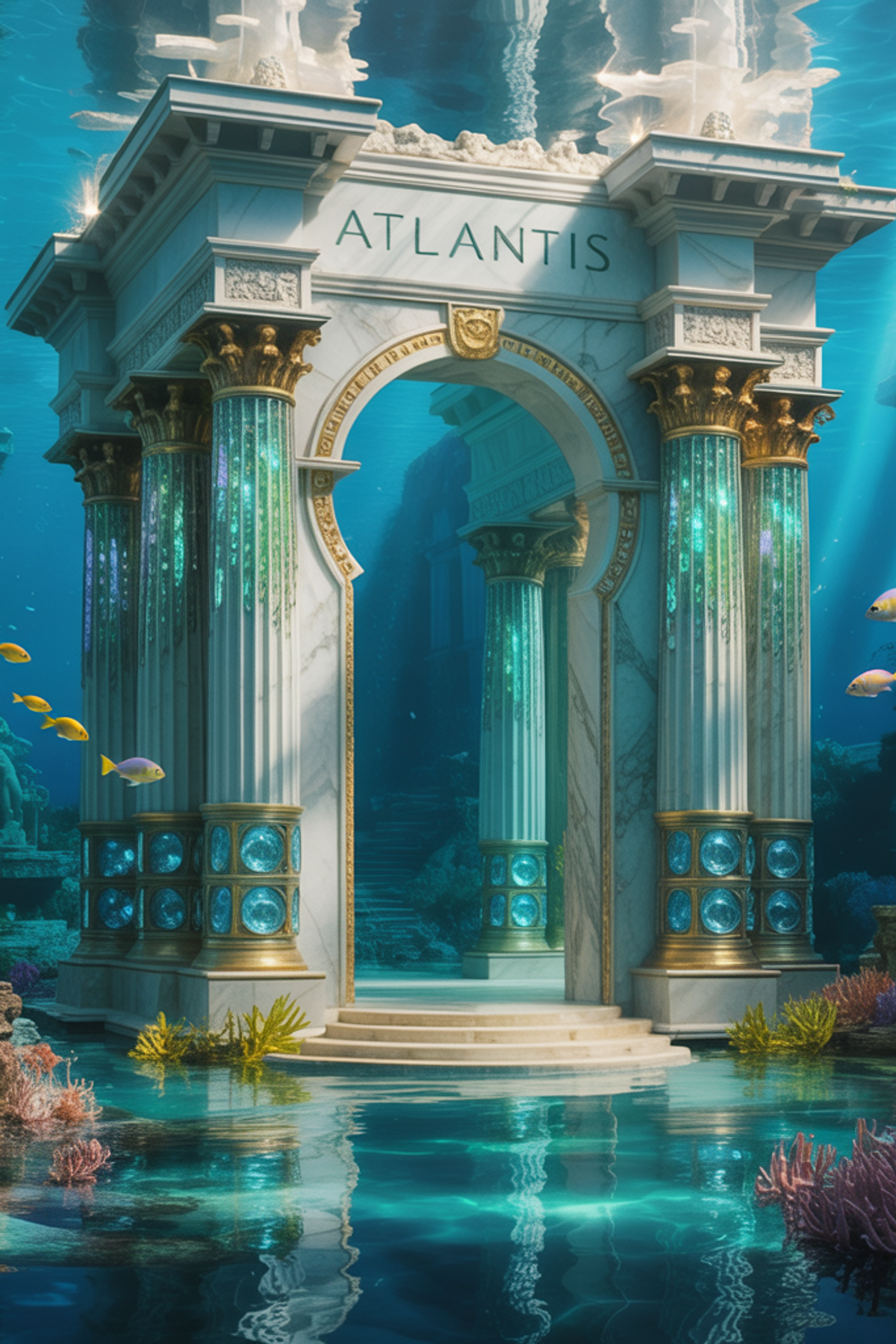 Illustration zur Gute-Nacht-Geschichte „Die Entdeckung von Atlantis - Geschichte zum Vorlesen, welche Wissen vermittelt“