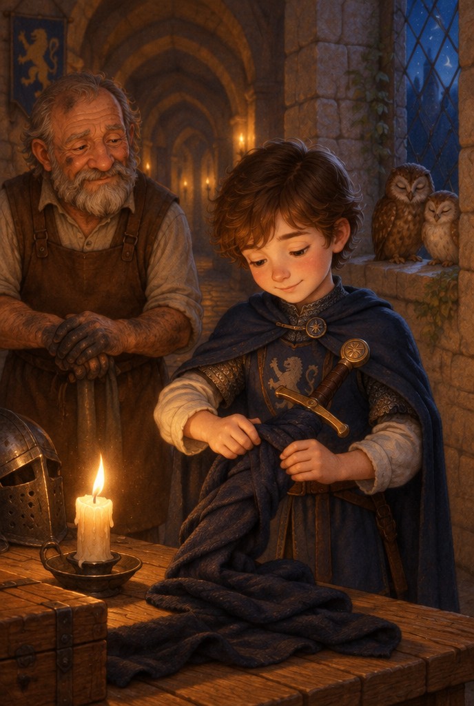 Illustration zur Gute-Nacht-Geschichte „Ritter Anselm und das leise Schwert“