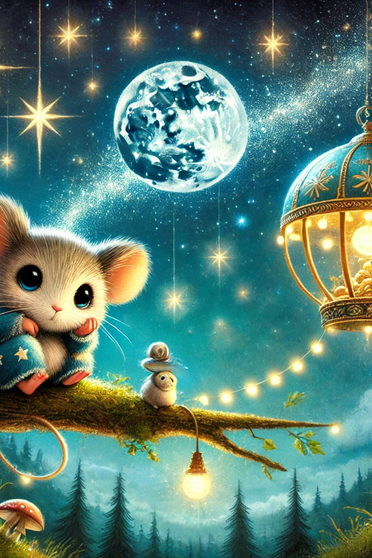 Illustration zur Gute-Nacht-Geschichte „Miko, der Sternenforscher“