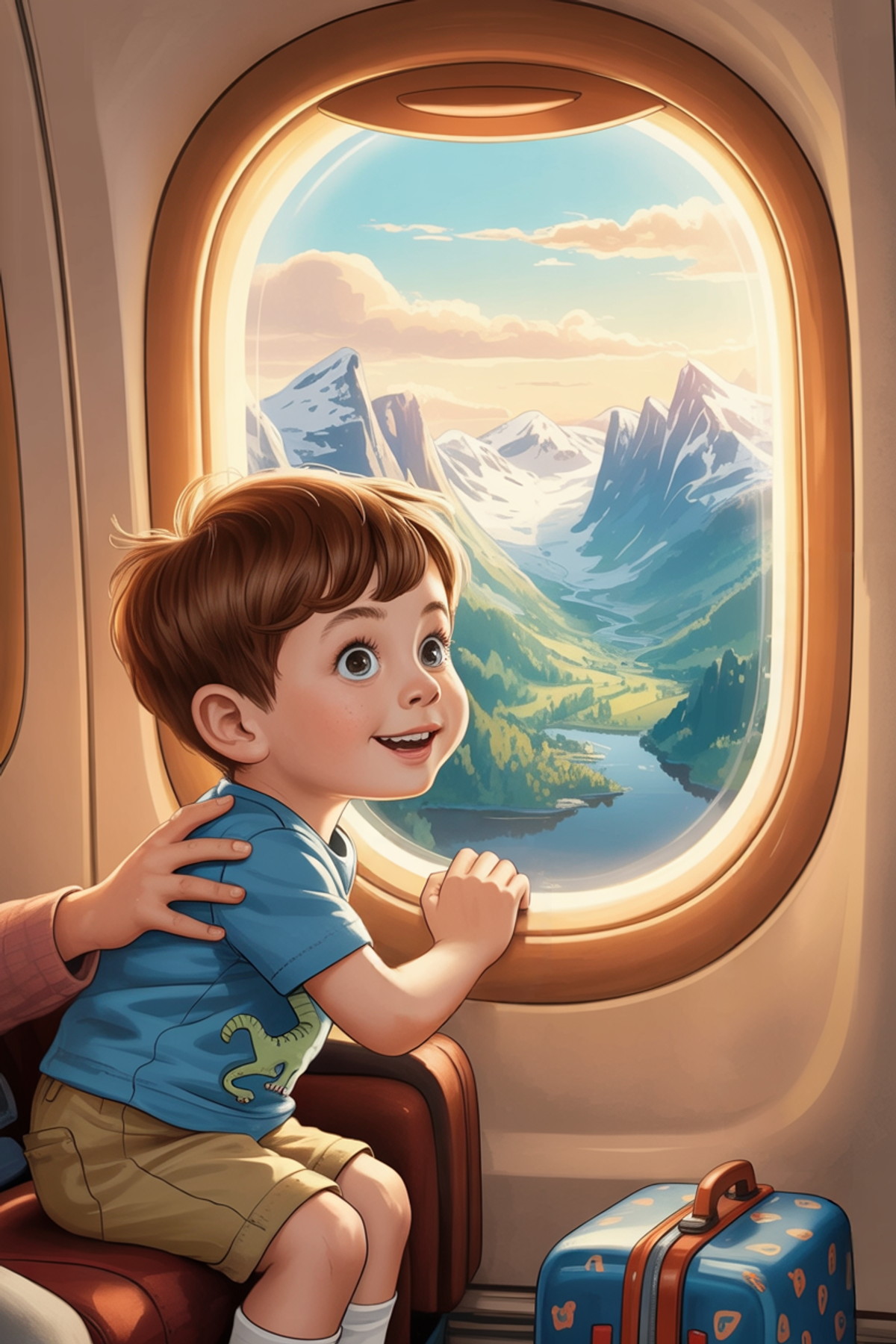 Illustration zur Gute-Nacht-Geschichte „Moritz erster Flug - eine Gute Nacht Geschichte für Kinder“