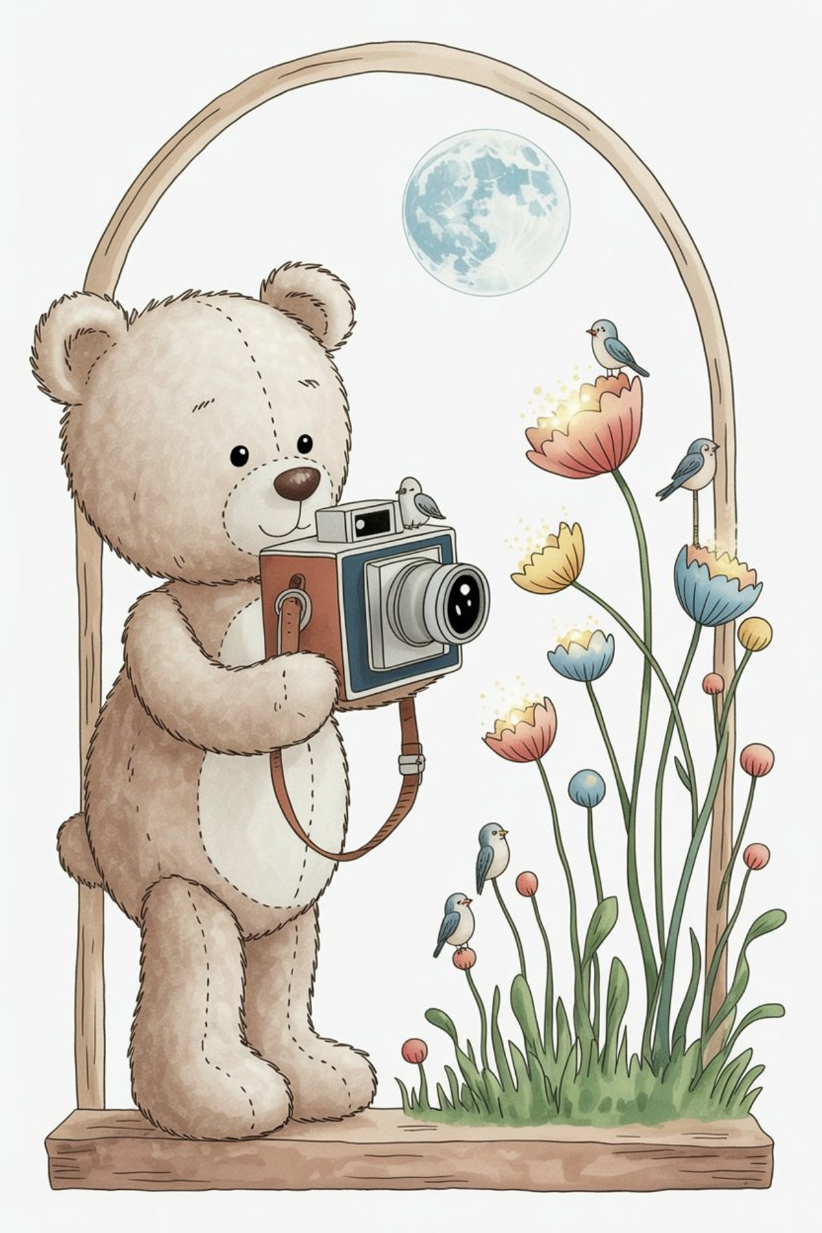 Illustration zur Gute-Nacht-Geschichte „Teddy, und das Erinnerungsfoto - eine herzliche Gute-Nacht-Geschichte“