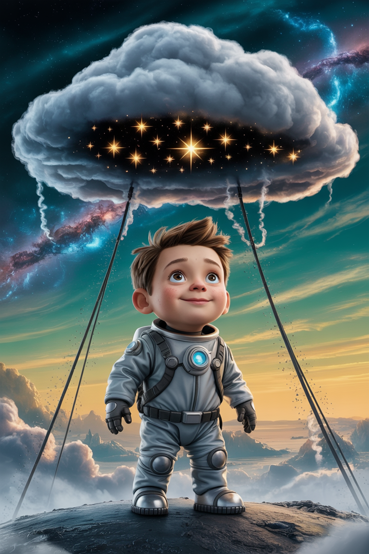 Illustration zur Gute-Nacht-Geschichte „Der Sternendieb - eine Gute-Nacht-Geschichte zum Vorlesen“
