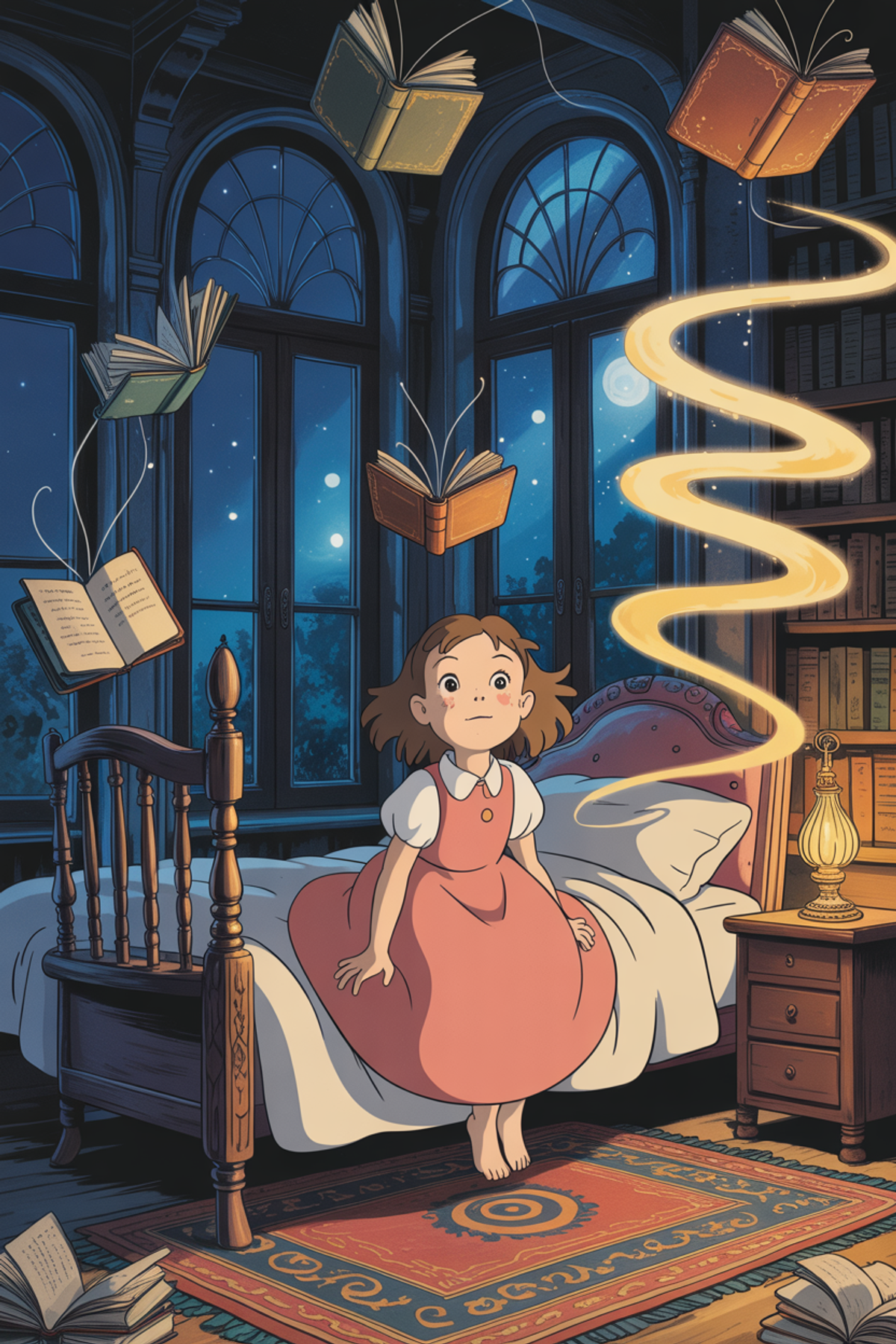 Illustration zur Gute-Nacht-Geschichte „Die Nacht, in der das Zimmer lebte - eine verrückte Kindergeschichte“