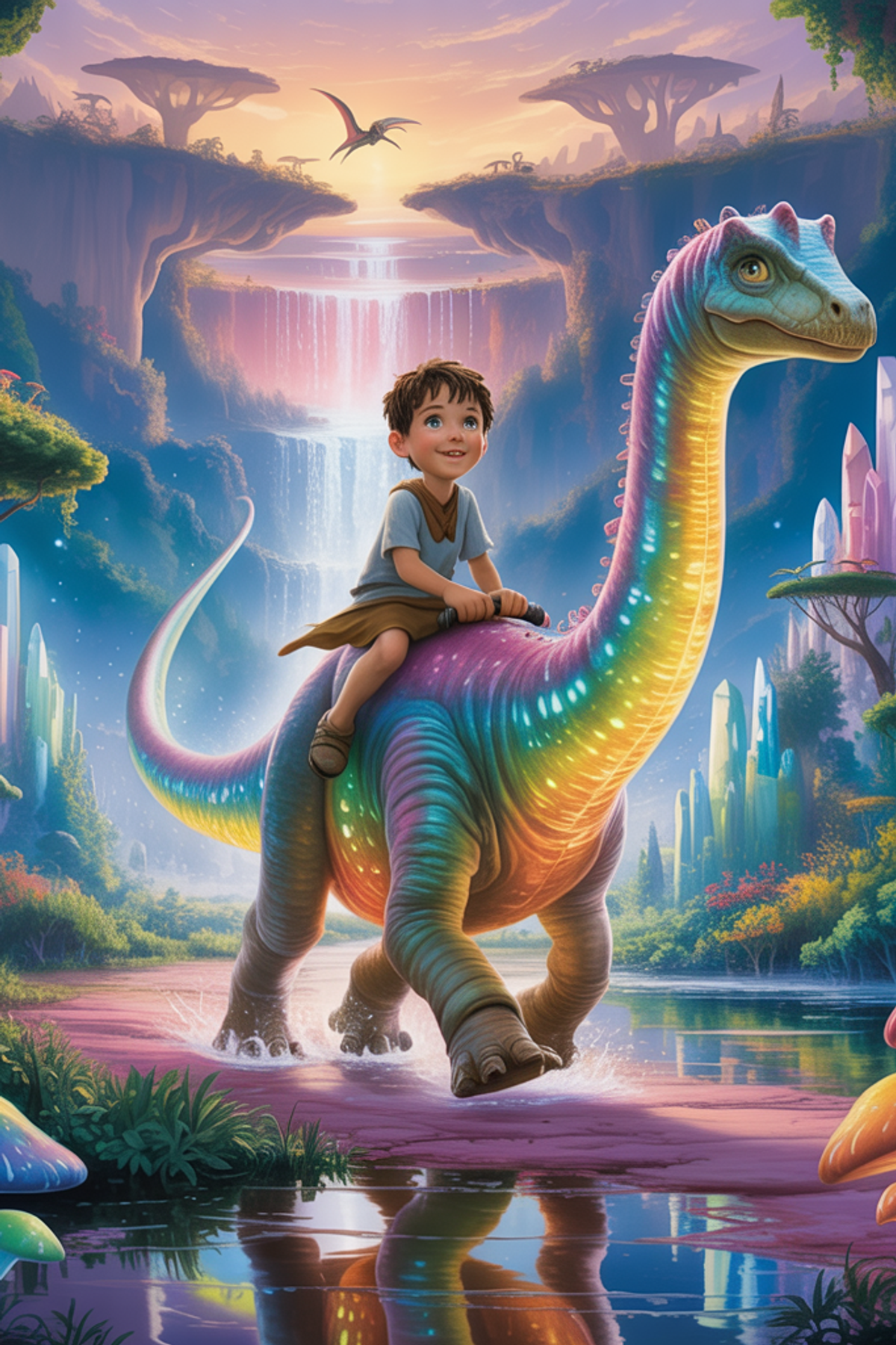 Illustration zur Gute-Nacht-Geschichte „Martin und der Dinosaurier - Gute-Nacht-Geschichte“