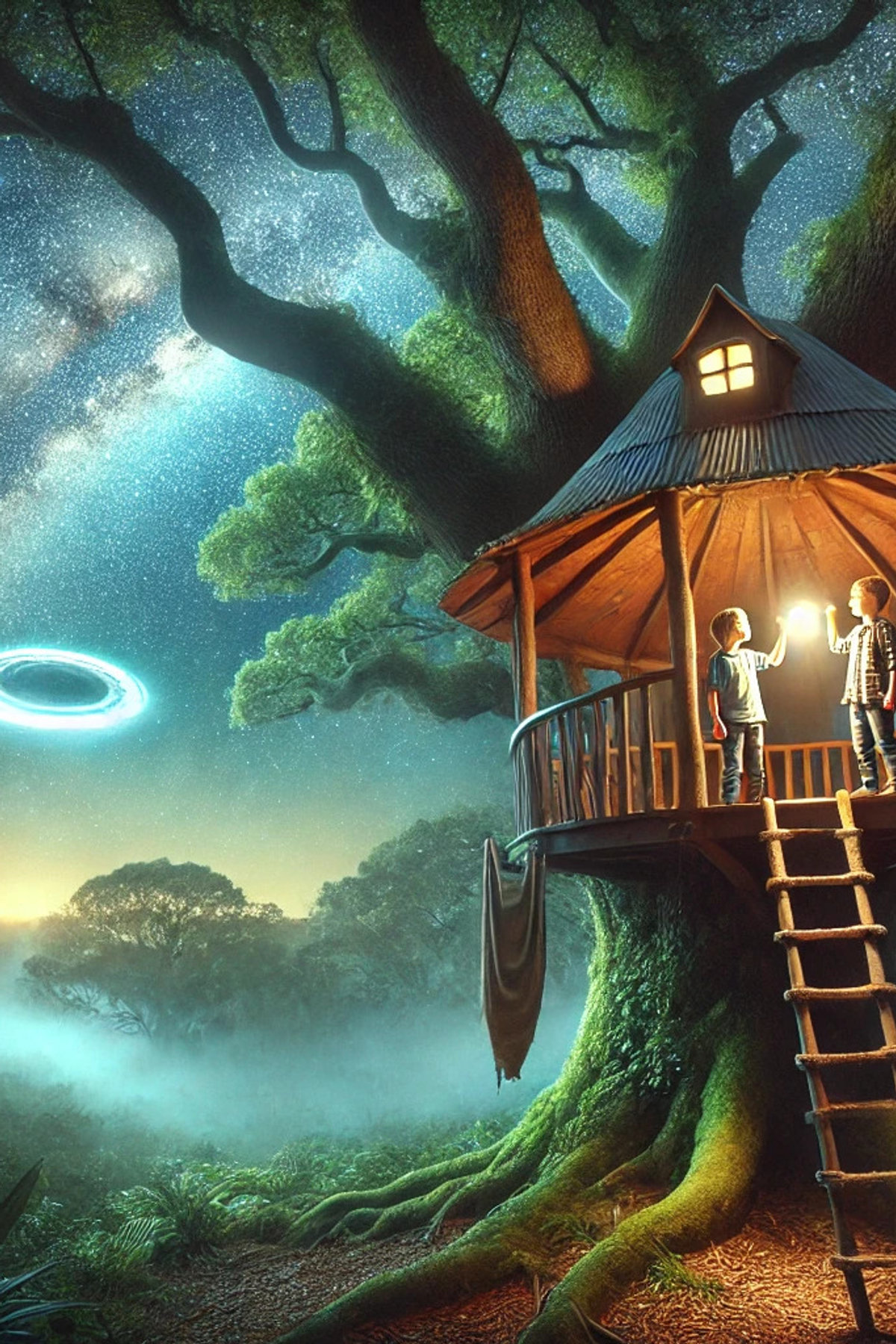 Illustration zur Gute-Nacht-Geschichte „Die Nacht der leuchtenden Sterne“